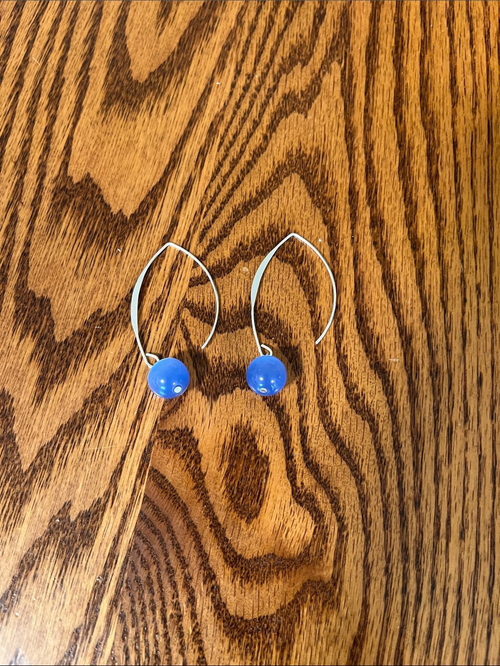 Blue Glass Bead Drop Earrings - Women Jewelry